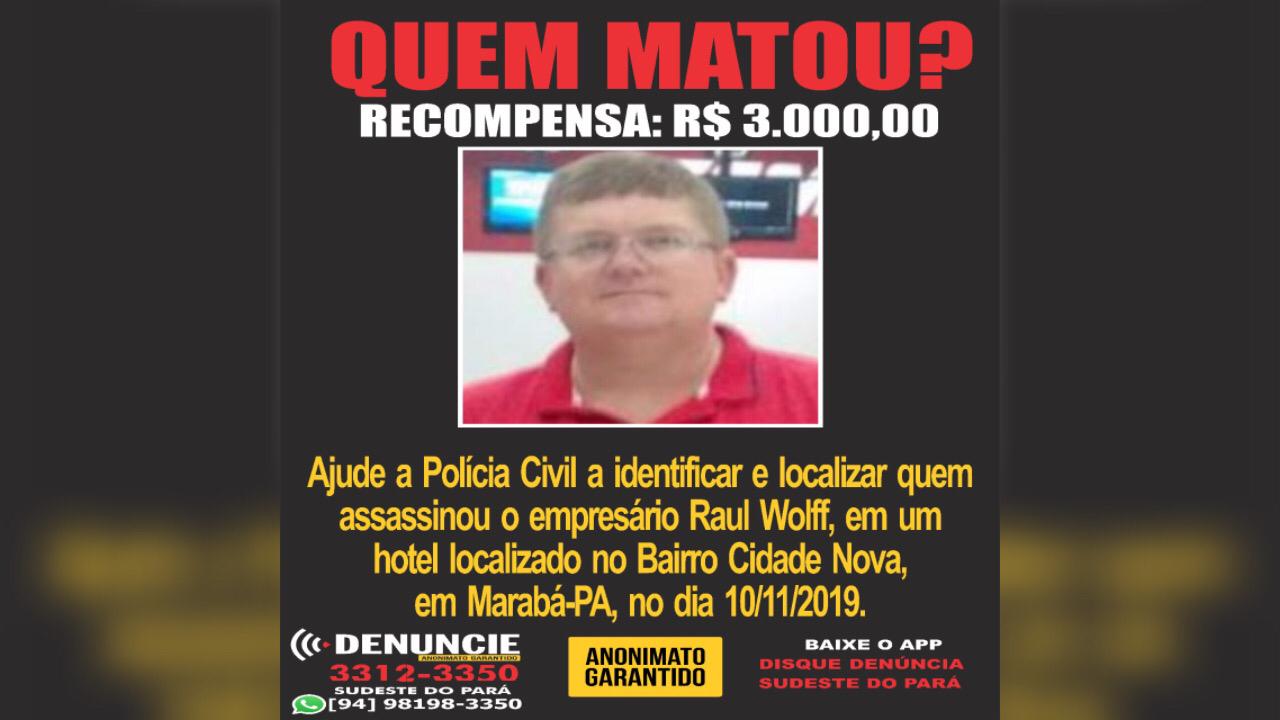 Disque-Denúncia eleva recompensa por assassinos de empresário