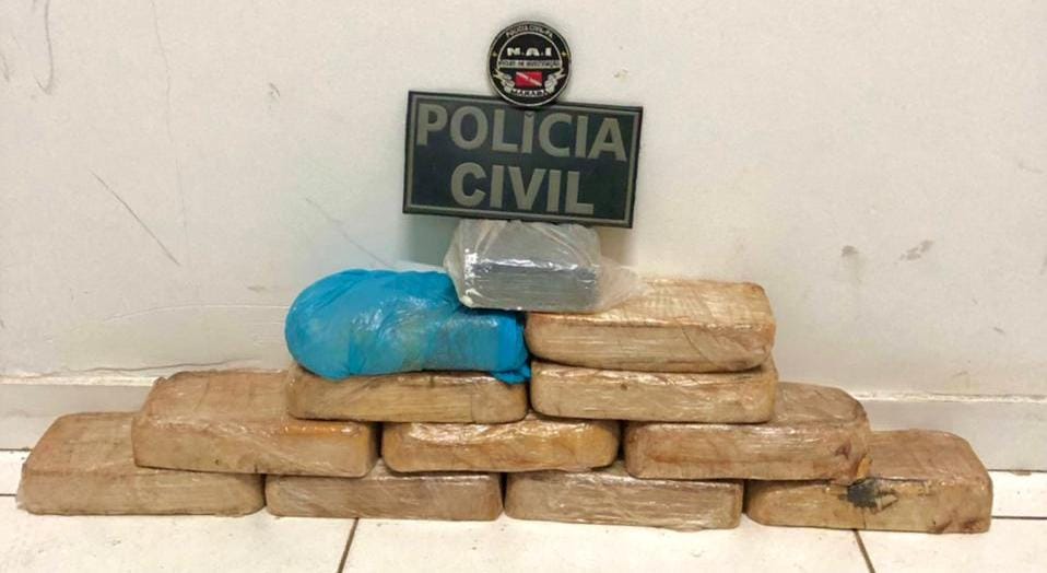 Polícia Civil prende traficante interestadual com mais de 11 kg de drogas