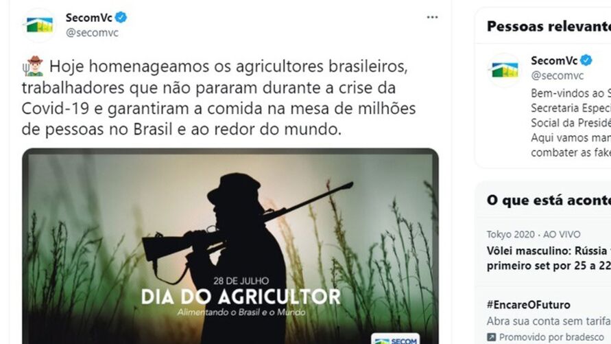 Governo Bolsonaro usa foto de homem armado para homenagear agricultores