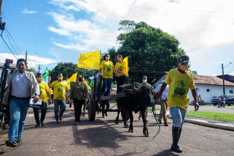 Ministra Damares Alves participa de passeata com búfalos no Pará