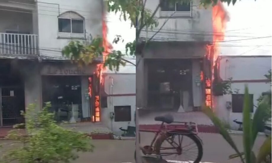 Fogo atinge fachada de loja em Itaituba após queda de energia