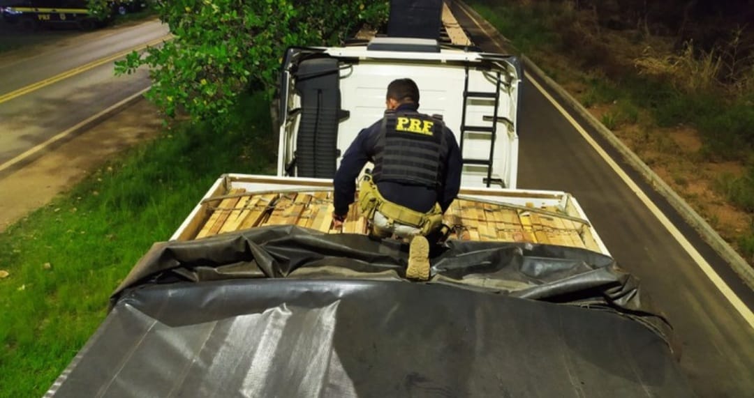 Carreta é apreendida por transporte de madeira ilegal na BR-230