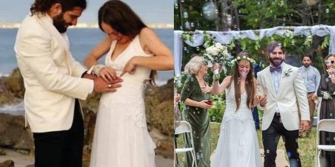 Mulher surpreende noivo cego com vestido de casamento feito em braile