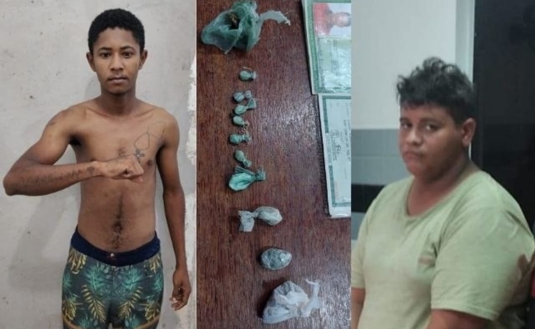Dupla é presa em flagrante vendendo drogas para adolescentes