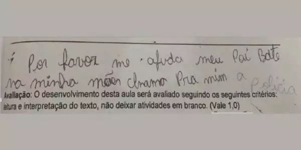 Menina de 13 anos pede socorro em prova e pai é preso; família vivia no Pará