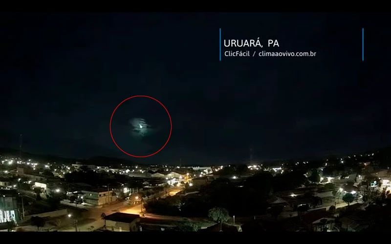 Câmera em Marabá registra explosão de meteoro no céu