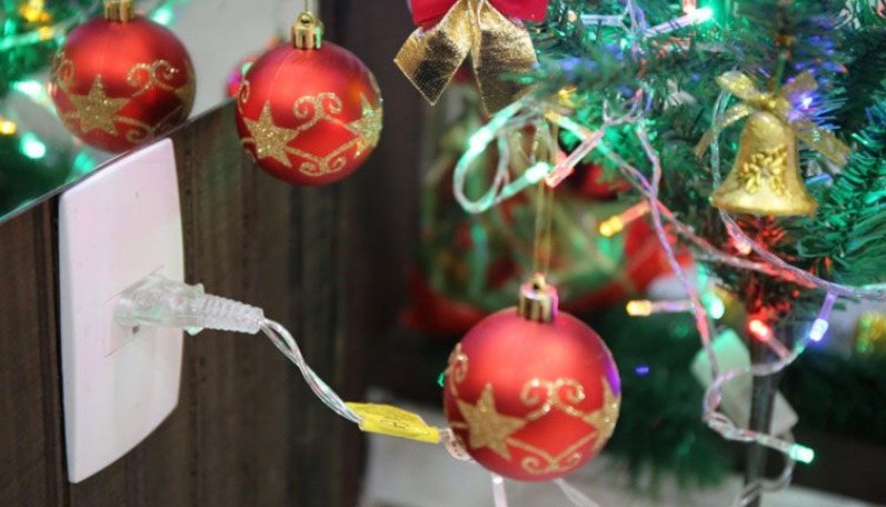 Perigos com o pisca-pisca na decoração de Natal