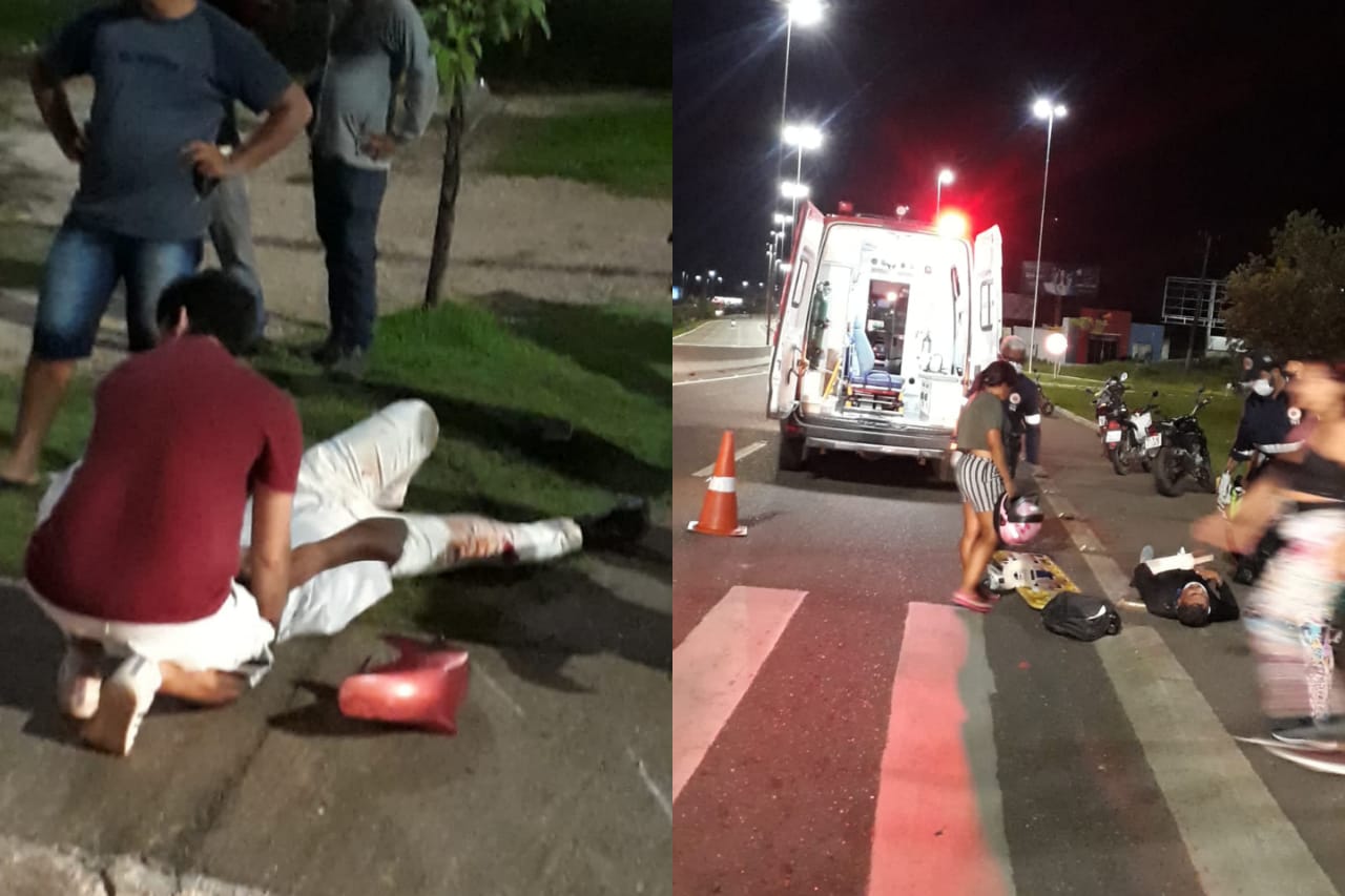 Colisão entre motos no semáforo da Folha 33 deixa dois feridos