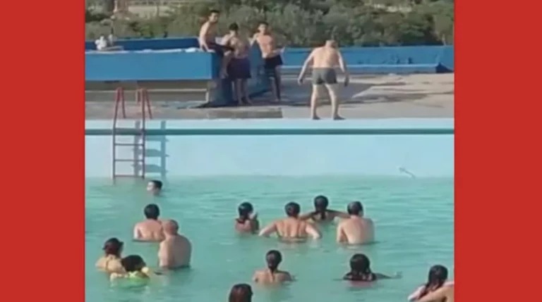 VÍDEO: Idoso de 97 anos viraliza com ‘salto cambota’ em piscina de clube