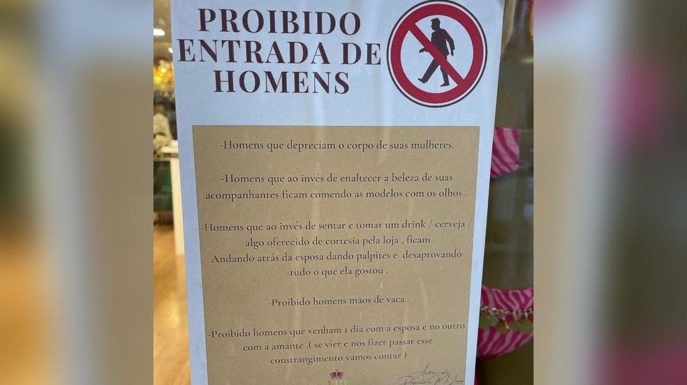 Empresária proíbe entrada de homens em loja após casos de assédio