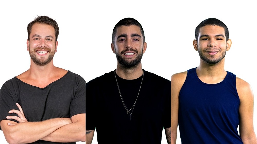 Gustavo, Pedro Scooby e Vinicius disputam o oitavo paredão do BBB22