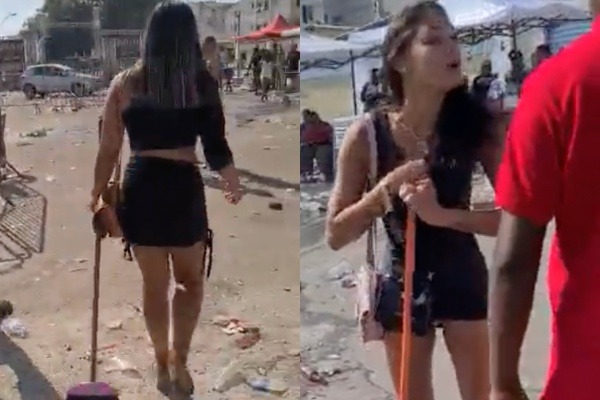 Mulheres brigam por homem em baile funk e são obrigadas a limpar lixo da festa