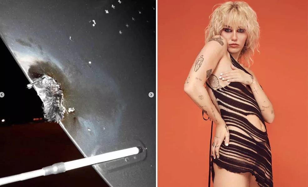 Avião de Miley Cyrus é atingido por raio e faz pouso de emergência