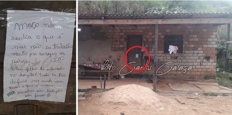 Morador tem casa roubada e deixa carta com pedido humilde para ladrão no interior do Pará