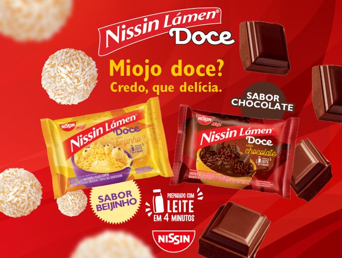 Nissin Miojo ganha sabores beijinho e chocolate