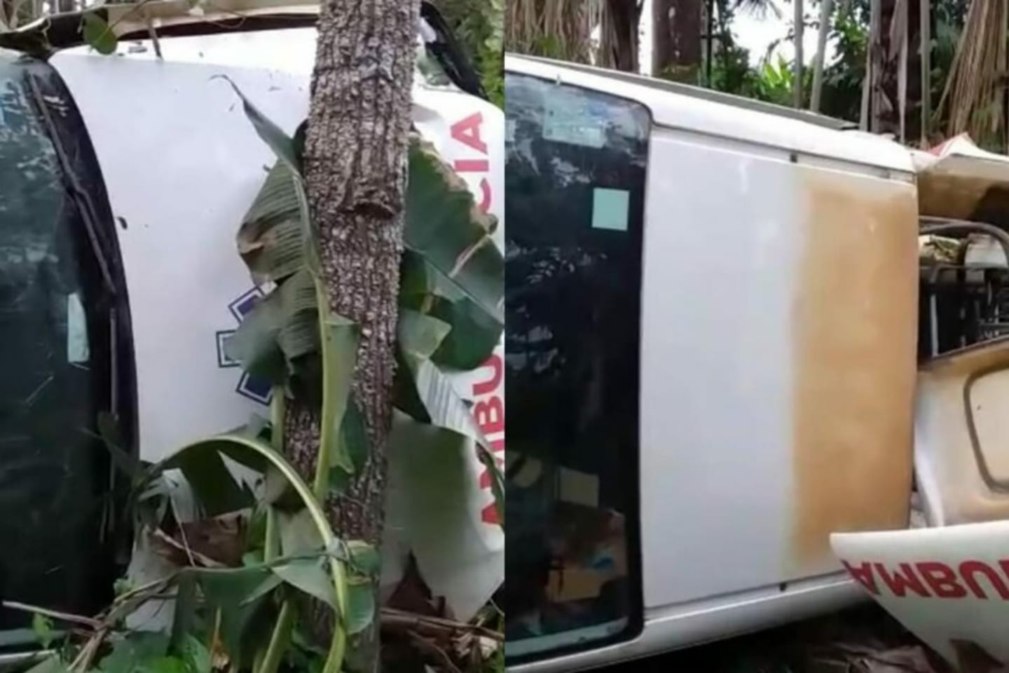 Ambulância capota após pneu furar no interior do Pará