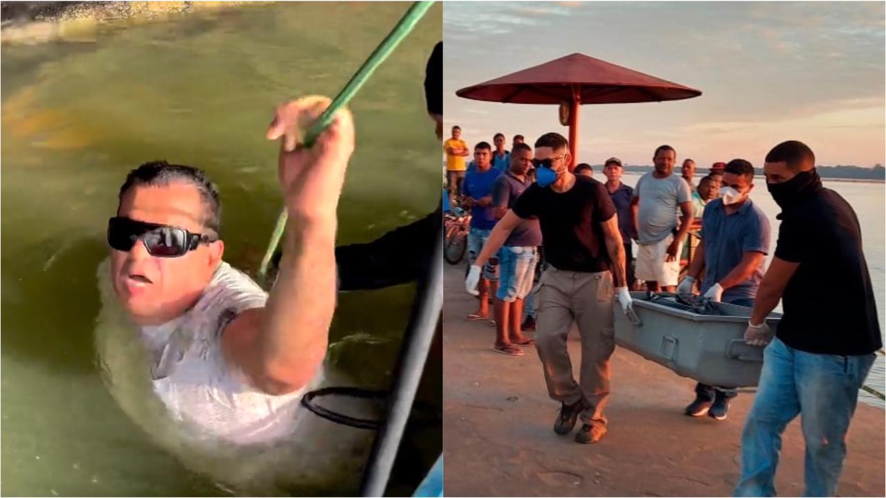 VÍDEO: Empresário Evandro Cegão consegue resgatar corpo no Rio Tocantins