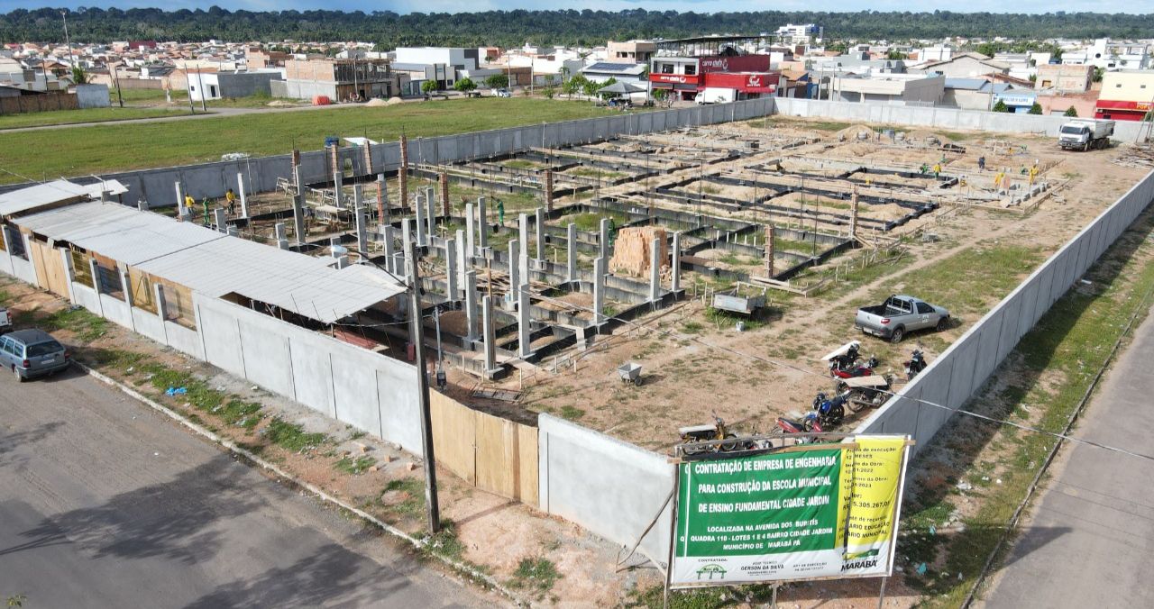 Obras de construção de escola avançam no Cidade Jardim
