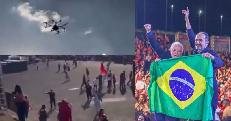 Drone dispara fezes e urina em evento de Lula; 3 pessoas são detidas