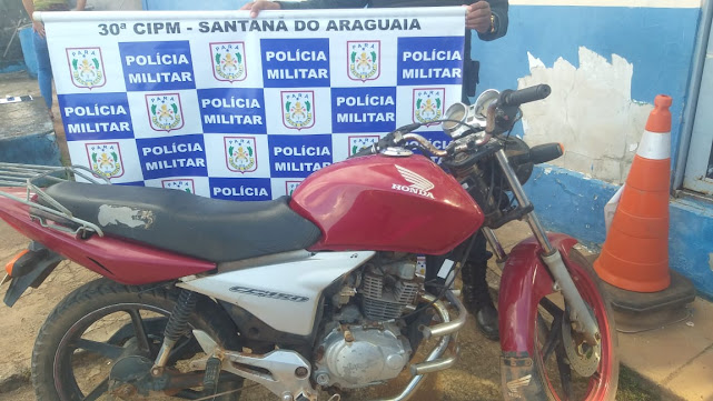 PM flagra homem com moto furtada em Santana do Araguaia