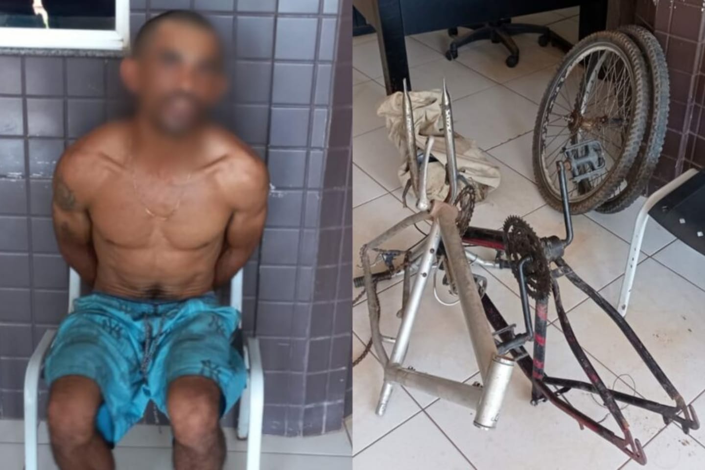 Homem é preso ao ser flagrado desmontando bicicleta roubada no Pará