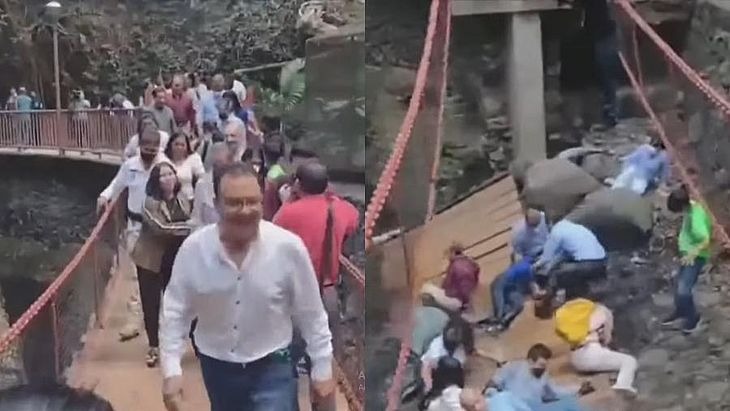 VÍDEO: Ponte cai durante cerimônia de reinauguração com prefeito e vereadores