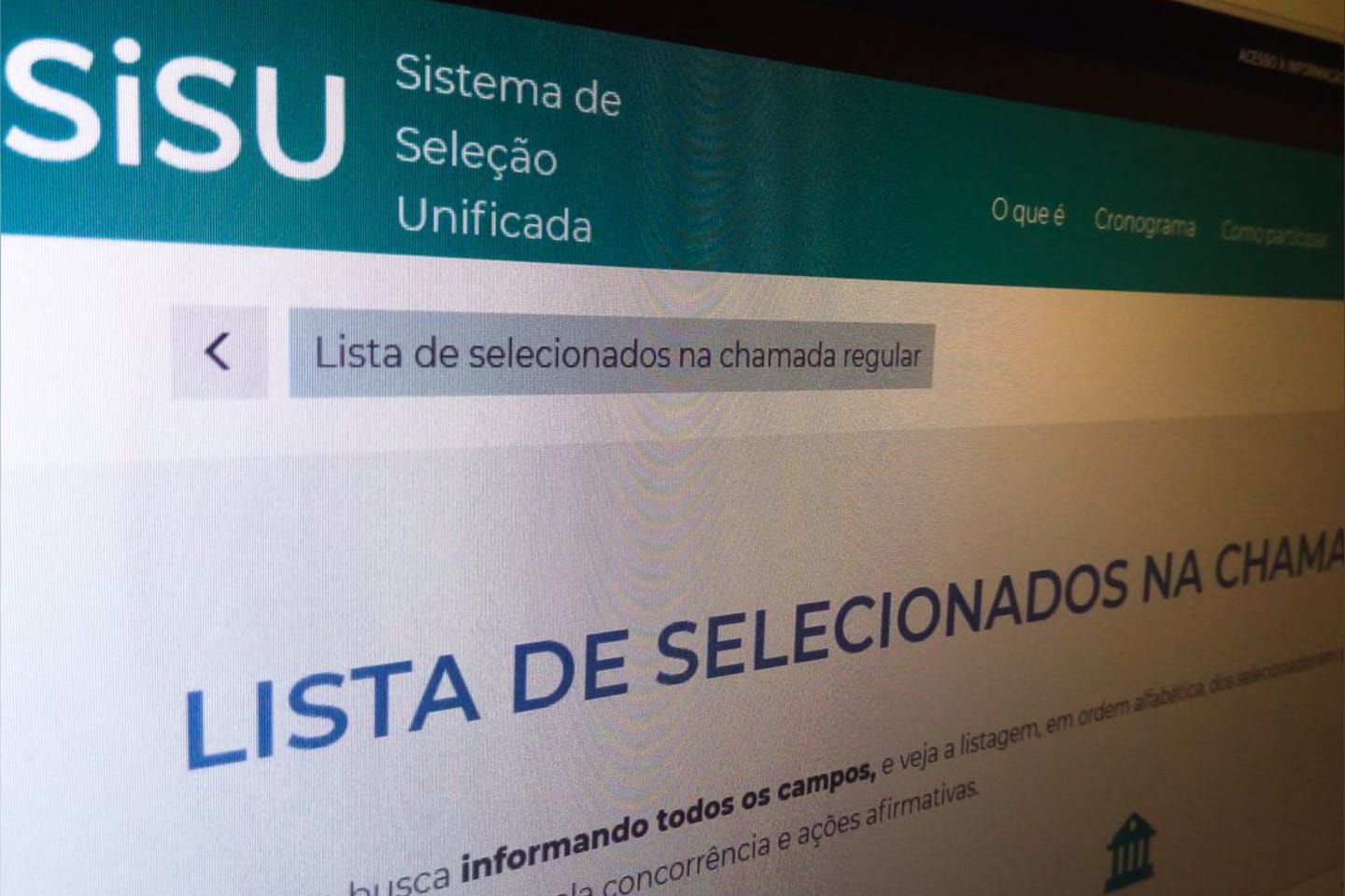 Consulta de vagas do segundo processo seletivo do Sisu está disponível