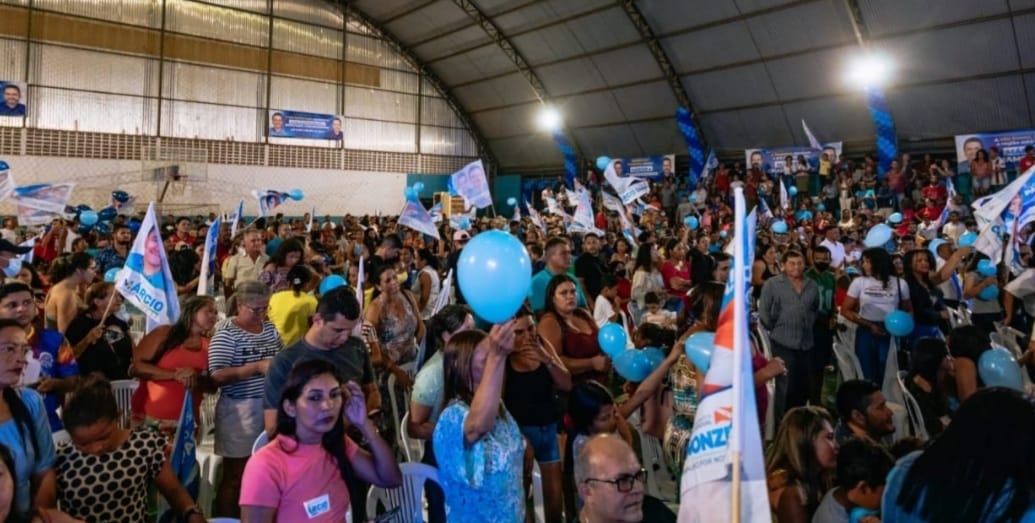 Multidão lota ginásio em lançamento da pré-candidatura de “Márcio do São Félix” em Marabá