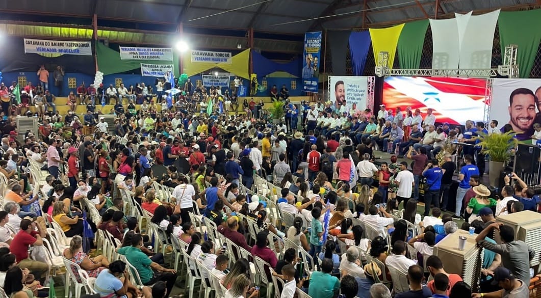 Lançamento da pré-candidatura de Thiago Miranda lota ginásio em Marabá