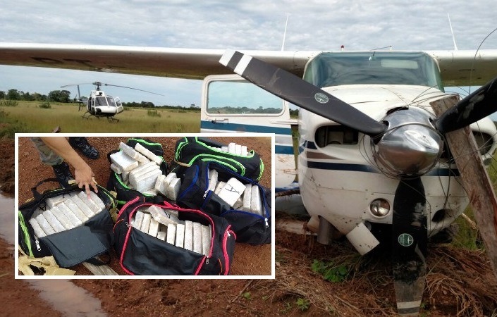 FAB atira e intercepta avião com 500 kg de cocaína