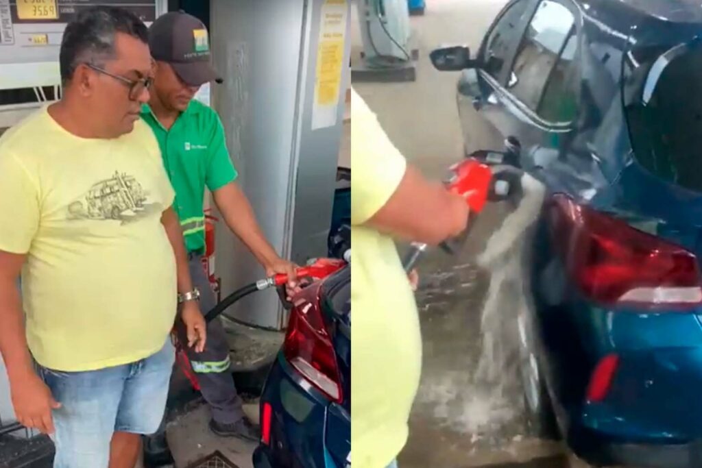 VÍDEO: Motorista derrama gasolina em posto após queda no preço do litro