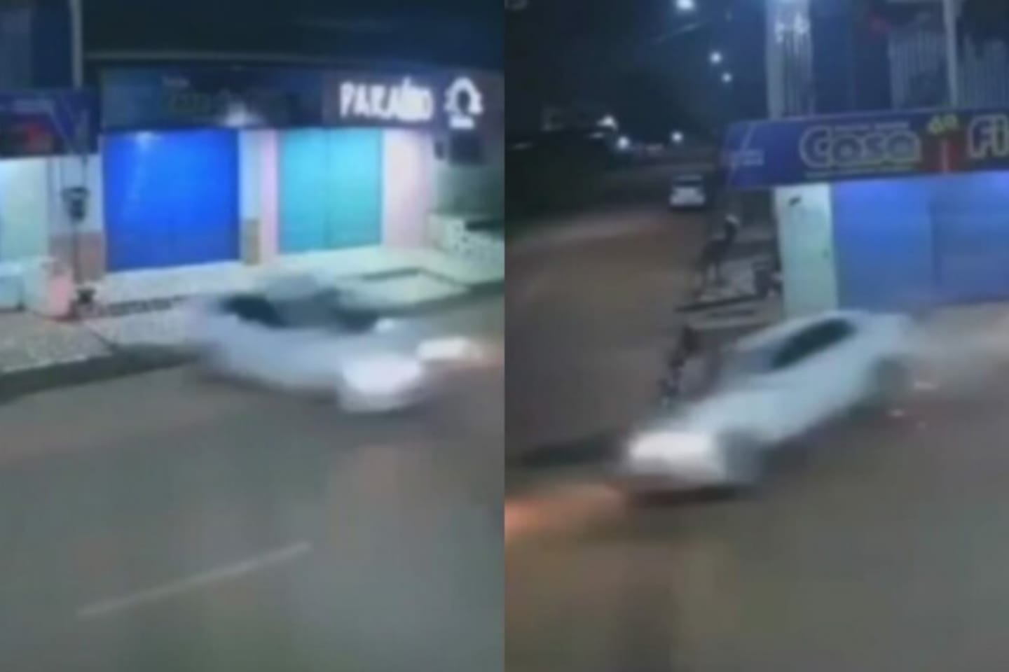 Motorista perde controle de veículo e colide em calçada de loja no Pará
