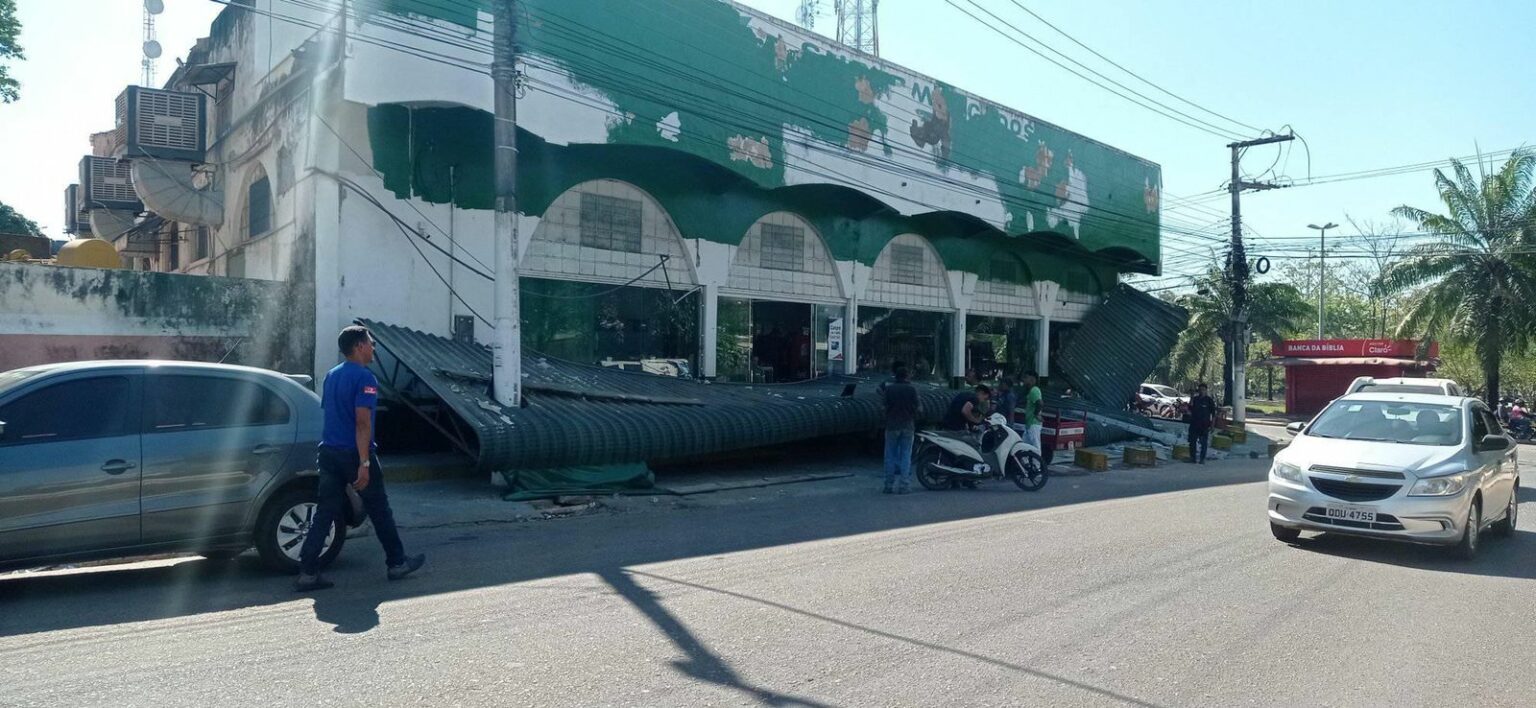 Estrutura metálica de supermercado na Folha 16 desaba durante pintura