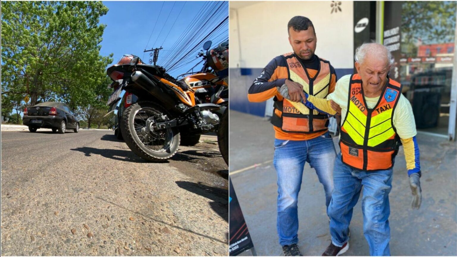 Mototaxista se choca contra traseira de carro em faixa de pedestres na Folha 28
