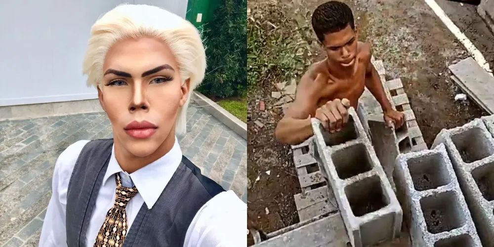 Jovem desiste de ser ‘Ken Humano’ e vira auxiliar de pedreiro