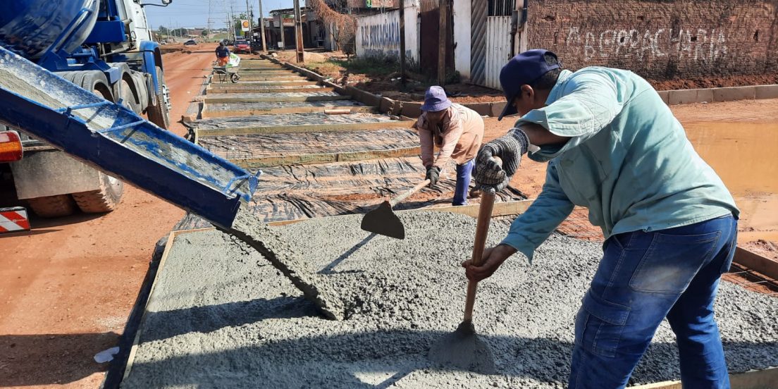 Bairro Araguaia, em Marabá, recebe pavimentação em concreto