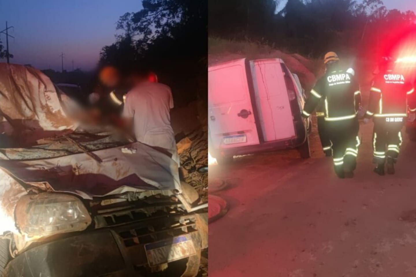 Veículo colide contra animal e motorista fica preso às ferragens no Pará