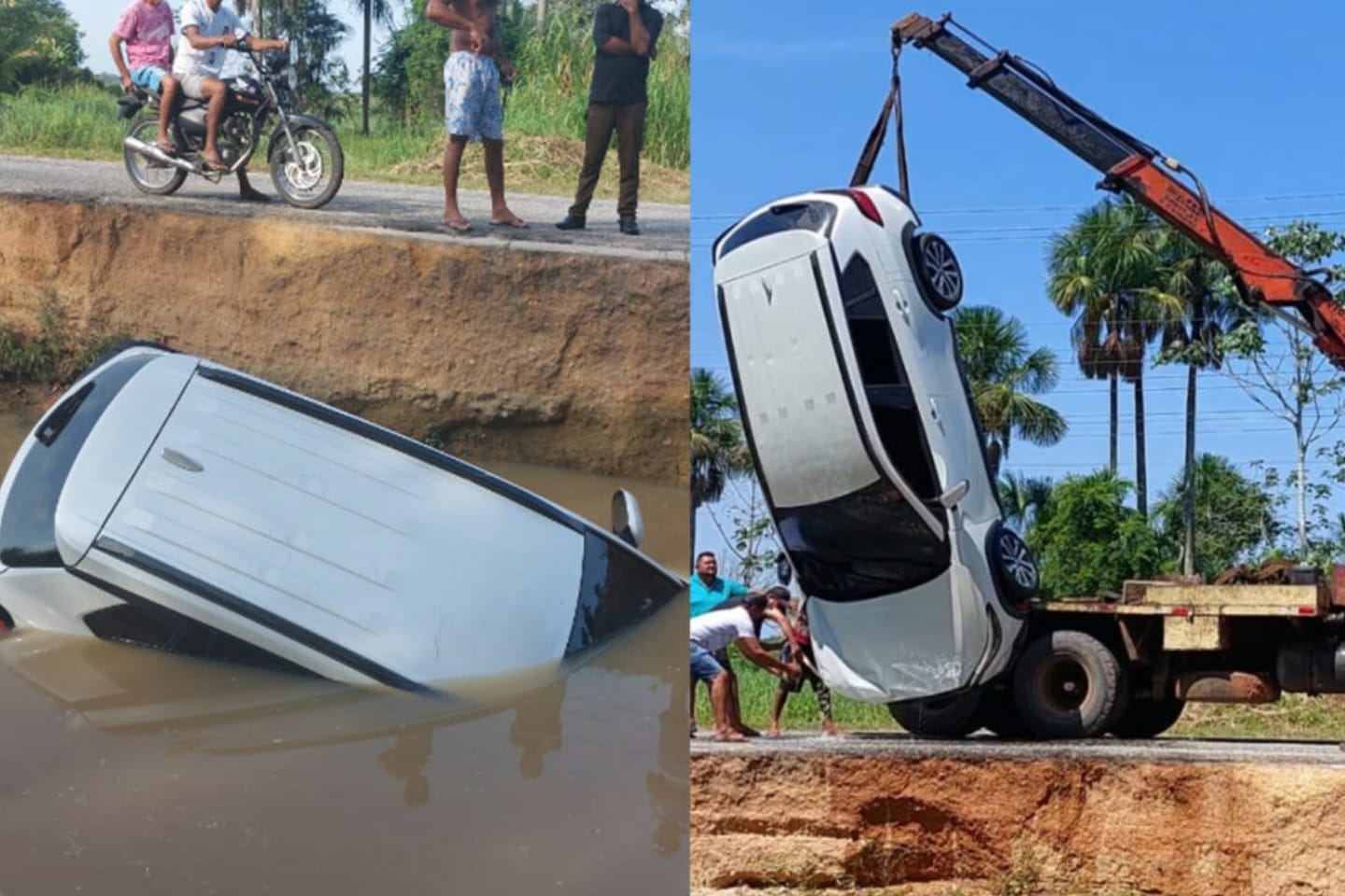 Motorista dorme sobre volante e cai em igarapé no interior do Pará