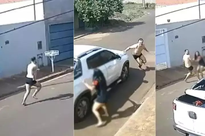 De cueca, advogado corre atrás da mulher e a arrasta na rua; vídeo