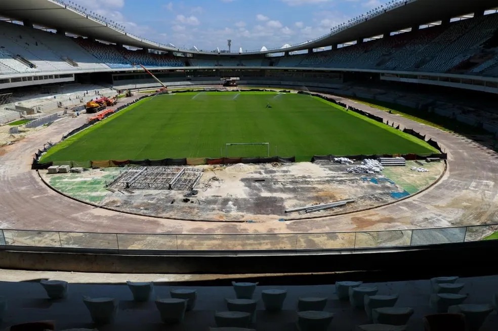 Ainda sem data para reinauguração, Mangueirão está com 93% das obras concluídas