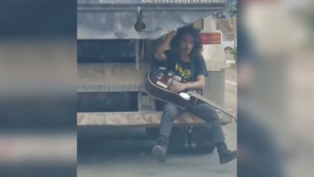 VÍDEO: Homem se arrisca pegando carona em traseira de caçamba em Marabá