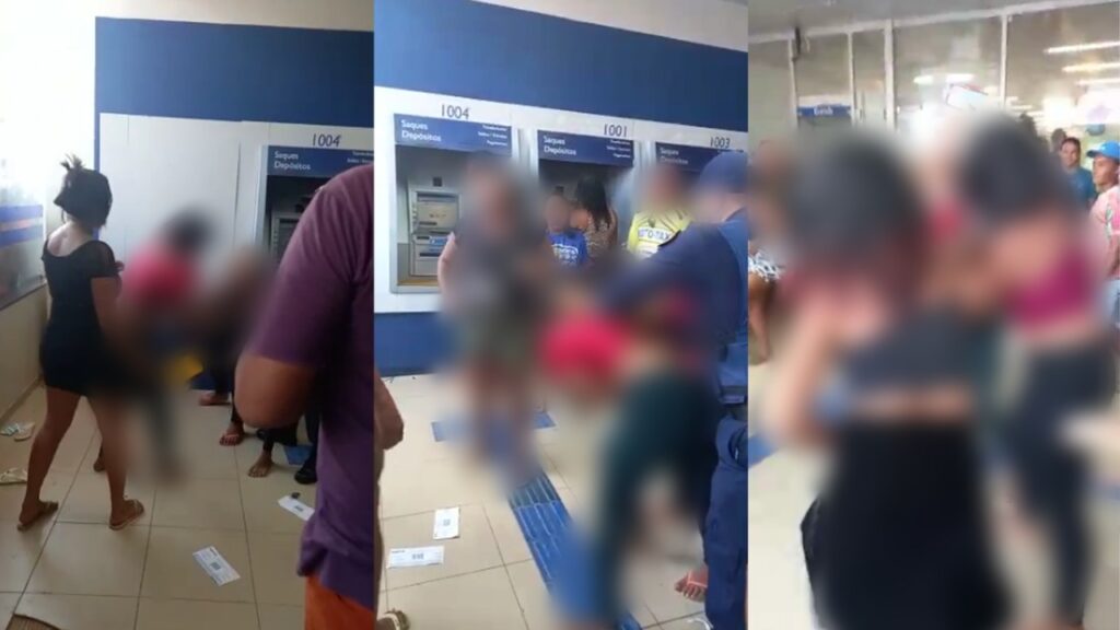VÍDEO: Mulheres trocam tapas e puxões de cabelo em agência bancária no Pará