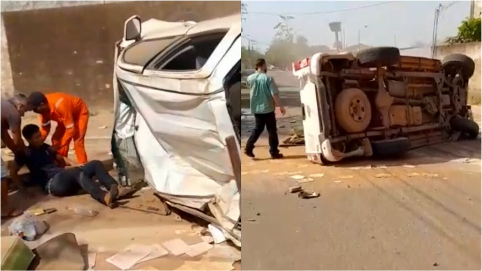 VÍDEO: Caminhonete capota e motorista é socorrido por populares em Marabá