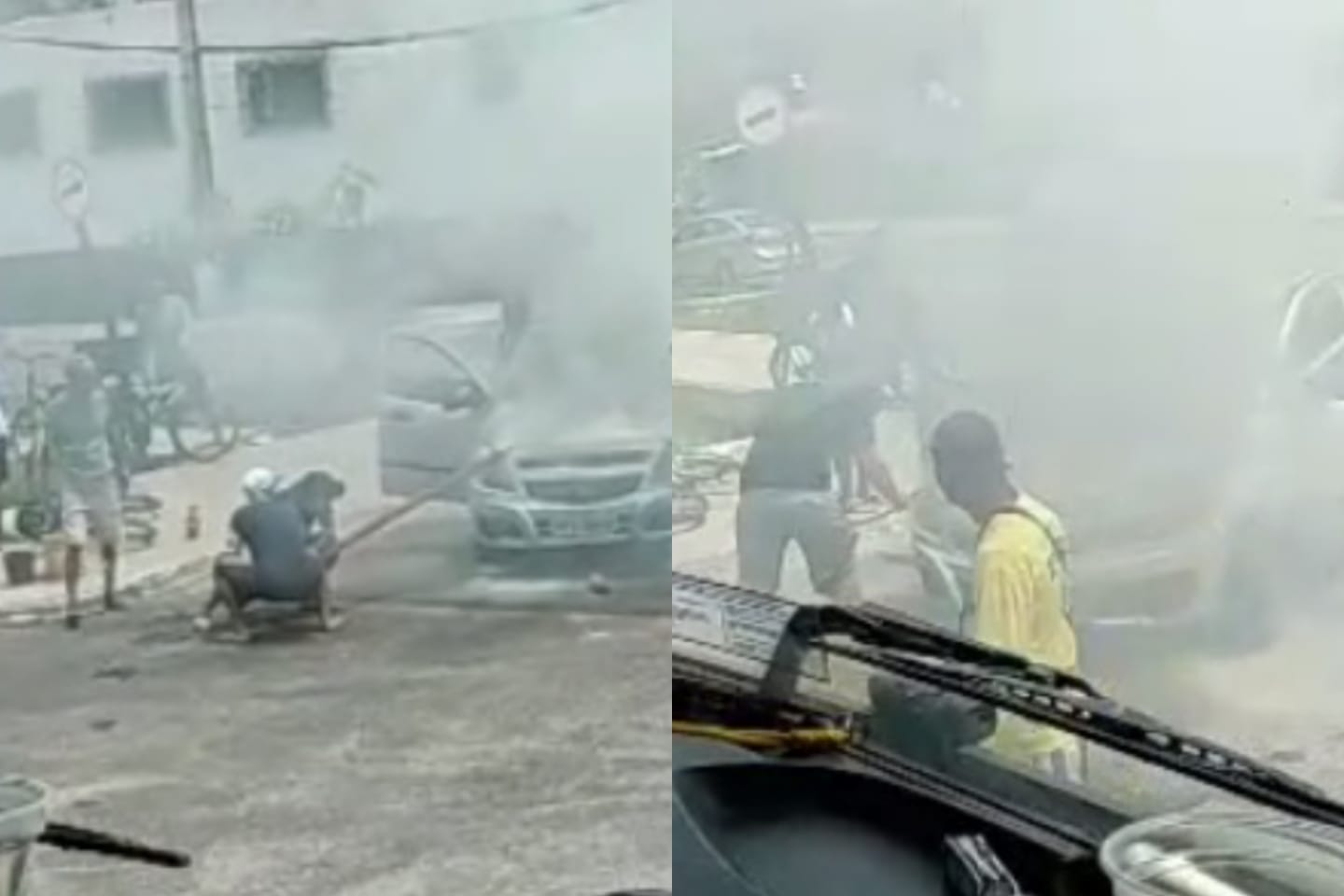 Carro pega fogo em avenida no Pará