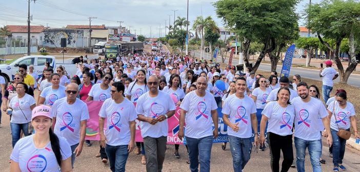 Campanha de prevenção de câncer de mama e próstata realiza caminhada em Jacundá