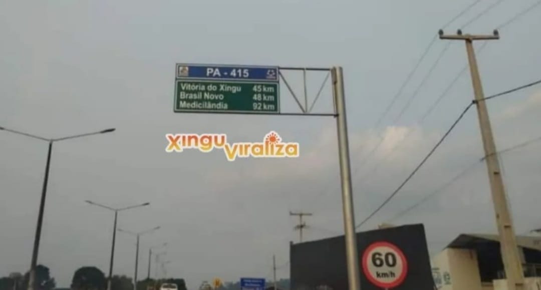 Placas mostram cidades em sentido contrário no interior do Pará