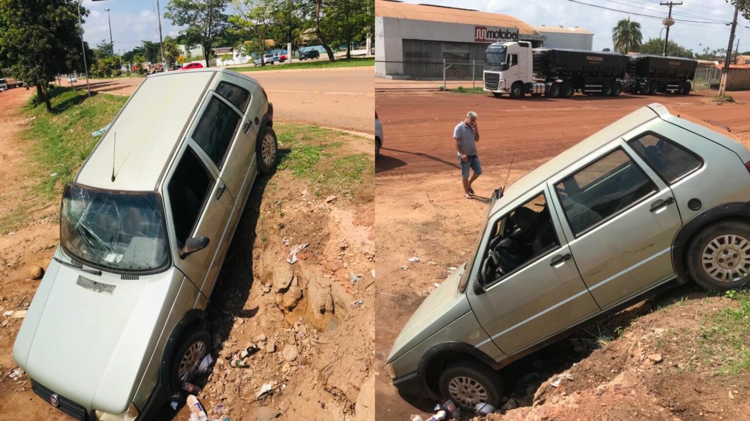Carro cai em ribanceira próximo ao Aeroporto de Marabá