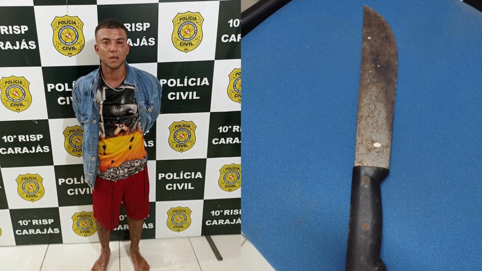Filho coloca faca no pescoço da mãe e ameaça matá-la em via pública