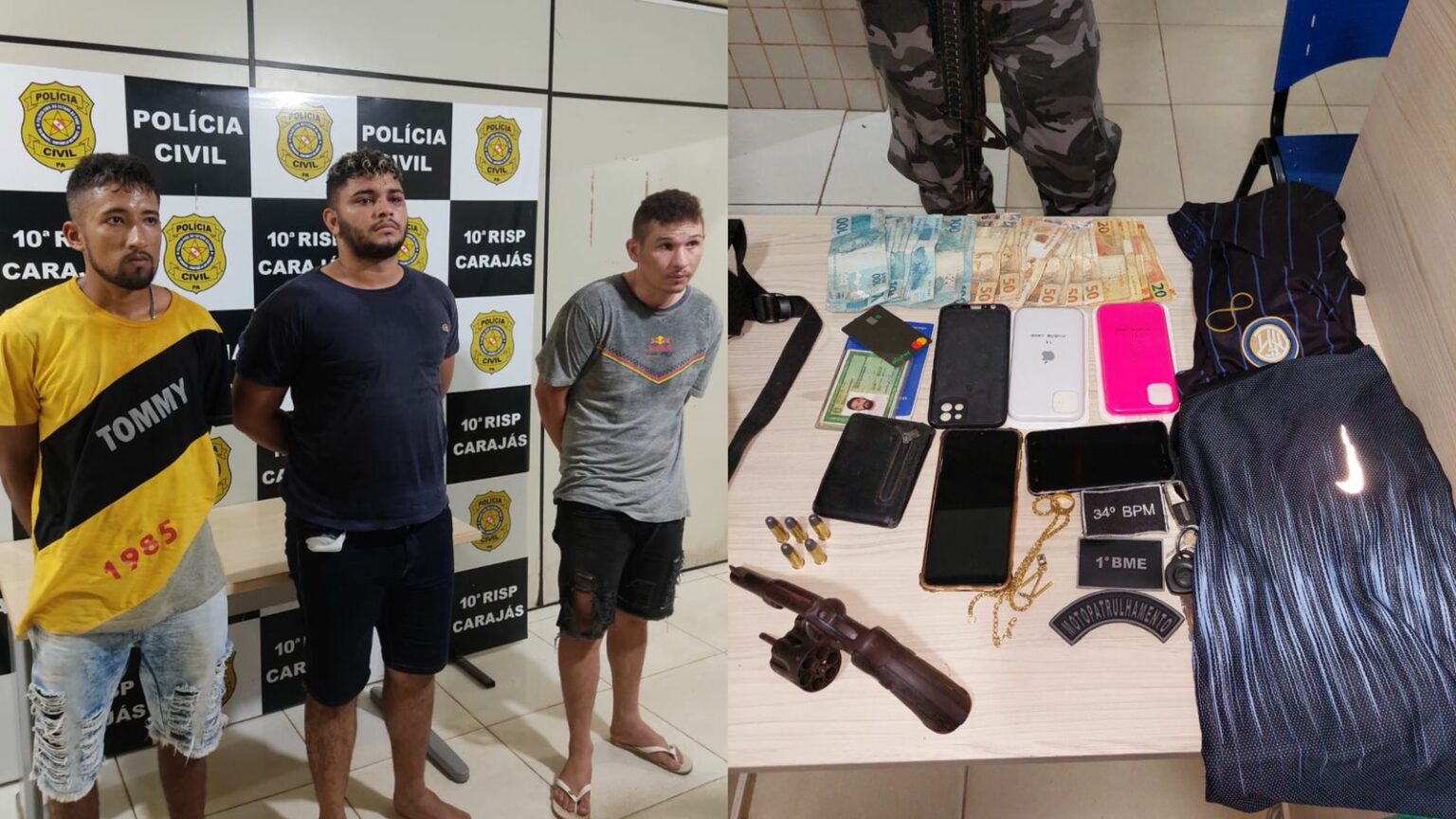 VÍDEO: Trio é preso por roubo à mão armada em loja de celulares