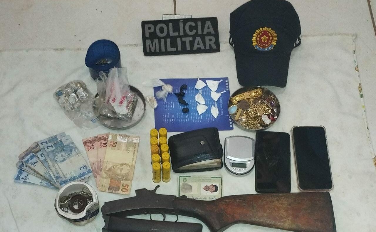 Homem é preso por tráfico de drogas e porte ilegal de arma de fogo